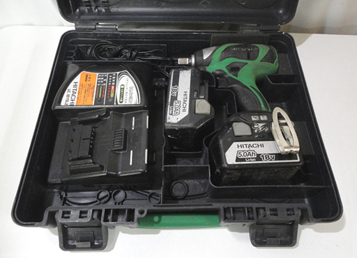 日立 18V コードレスインパクトレンチ WR18DBDL 5.0Ah バッテリ2個 HITACHI