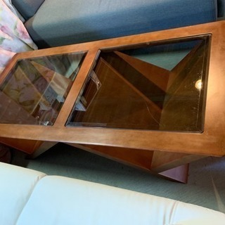 中古 RC0330 木製ガラステーブル