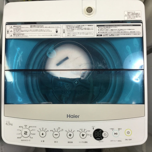 【送料無料・設置無料サービス有り】洗濯機 2017年製 Haier JW-C45A 中古