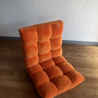 ふあふあ座椅子（低反発ウレタン マイクロファイバー生地）オレンジ