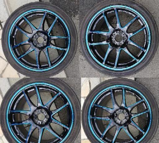 車のパーツ WORKエモーション極 青藍(せいらん) 225/40R18、4本 