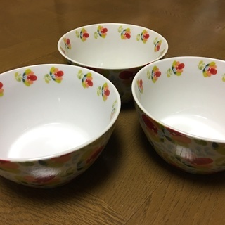 花柄茶碗　3枚セット
