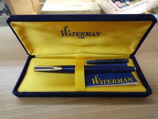 WATERMAN 万年筆 ブルー インク1本・ケース付【ユーズドユーズ名古屋天白店】