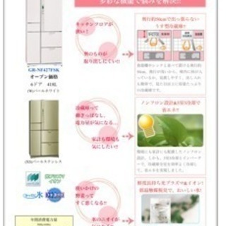 薄型 冷蔵庫 東芝 6ドア 大容量 綺麗です