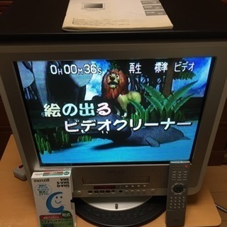 【可動品】東芝21型ブラウン管テレビデオ+備品セット