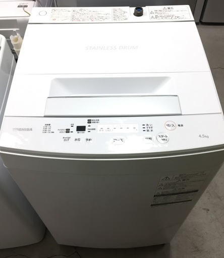 【送料無料・設置無料サービス有り】洗濯機 2018年製 TOSHIBA AW-45M5  中古