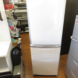 安心6ヶ月保証】3ドア冷蔵庫 MITSUBISHI MR-C34W-W 2013年製 335L キズ