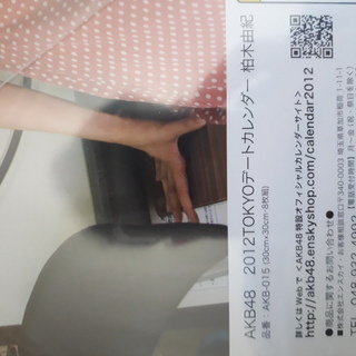 柏木 由紀 2012 TOKYOデートカレンダー CL AKB-015