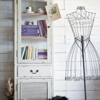 アンティーク調フレンチガラスキャビネット