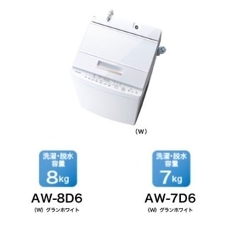 TOSHIBA  洗濯機AW-8D6・新品
