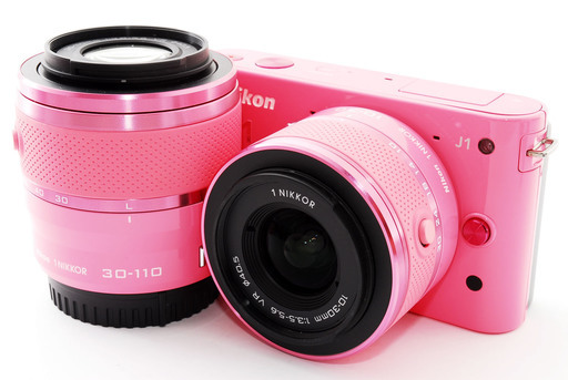 Nikon 1 J1 ピンク ダブルレンズキット★極上美品★ミラーレス一眼始めるならこれ☆新品SDカード、レンズフード付き！