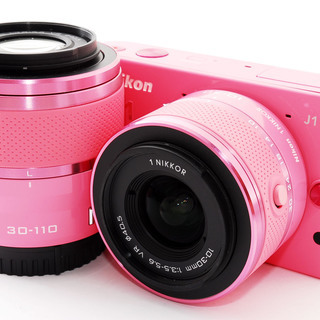 Nikon 1 J1 ピンク ダブルレンズキット★極上美品★ミラ...