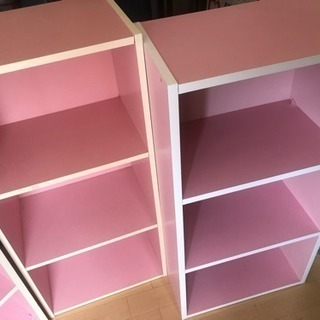 カラーボックス4個セット(ピンク)