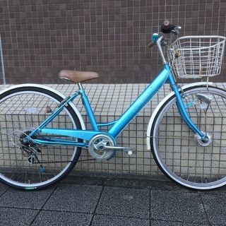 中古車 シティサイクル 26インチ 6段変速 自動点灯ライト 後輪 