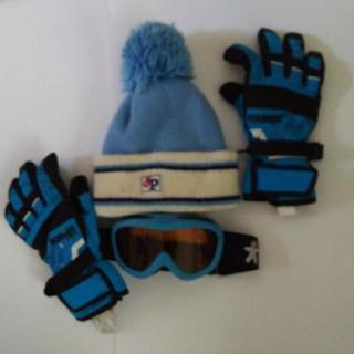 スキー用 帽子、ゴーグル、手袋、3点セット