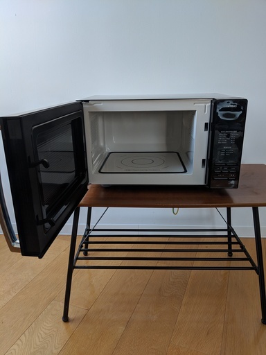 ツインバード ミラーガラスフラット電子レンジ ブラック DR-D269B