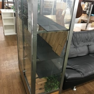 ガラスショーケース USED (約)幅90×奥行45×高さ150cm キャスター付