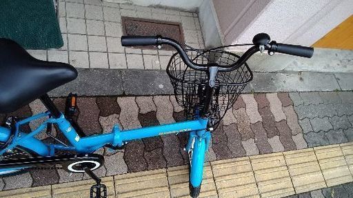 MIMOLETE[ミモレット]20吋 前カゴ付き折り畳み自転車 変速なし/ブルー