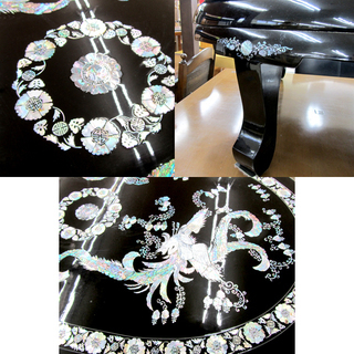 螺鈿細工 韓国螺鈿 座卓テーブル 楕円テーブル 西宮の沢