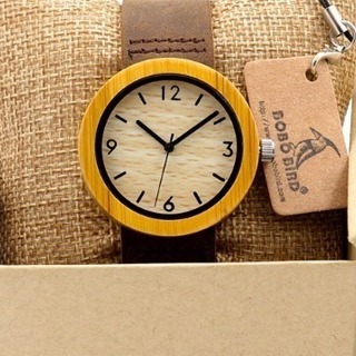 新品 木製腕時計 レディース 革ベルト 4800円相当 開封のみ
