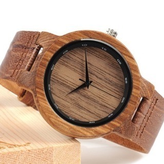 新品 木製腕時計 メンズ 革ベルト 5500円相当 開封のみ