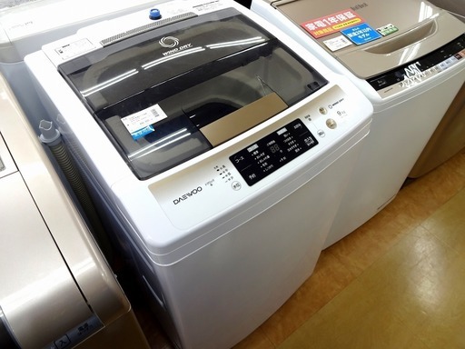 【取りに来れる方限定】〔未使用品〕Daewooの9,0kg簡易乾燥機能付洗濯機売ります！