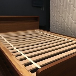 unicoダブルベッドフレーム(最終値下げ) ダブル 収納付きベッドフレーム(NS-001 深型/すのこ GY) | ニトリ