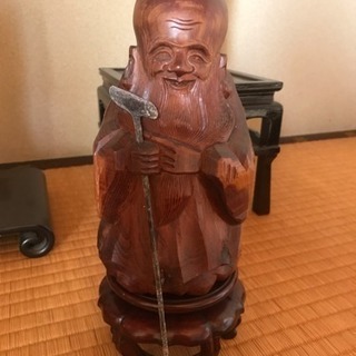 木彫  寿老人さま 飾り物 (紫檀台座含まず)