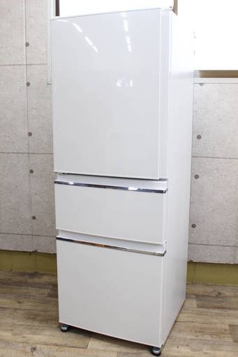 R474)【美品】三菱 MITSUBISHI 3ドア 冷凍冷蔵庫 MR-CX33CL-W 2017年製 330L 左開き ホワイト 取扱説明書付き