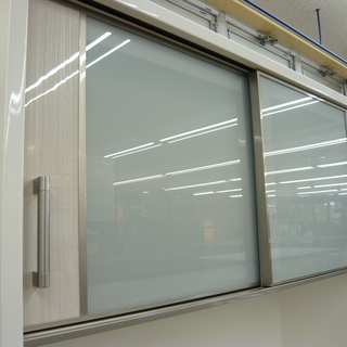 レンジボード キッチンボード 白×ベージュ エナメル加工 120㎝幅 美品　西岡店