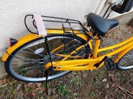 近隣配送無料☆ほぼ未使用サビなし美品☆26インチ自転車☆黄色イエロー☆スペアキー2個付き☆送料込み(地域限定)☆直接引き取り歓迎☆早期受け取り希望☆