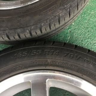 ダイハツ 純正アルミホイールタイヤ付き 165/55R/14 バリ山