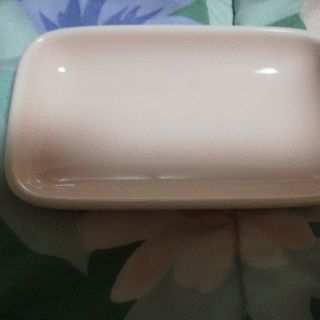 無印良品　陶器の小物トレー(小)　薄いピンク