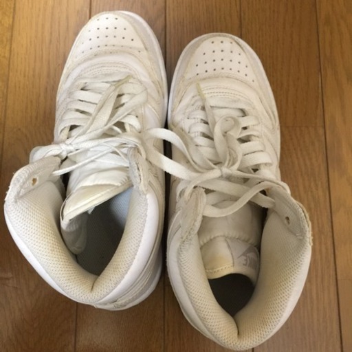 NIKE ナイキ ハイカット バスケットシューズ 白レザー 24cm レディース 