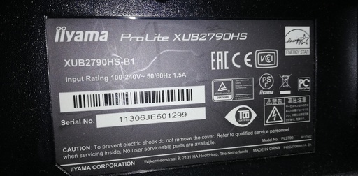 iiyama 27インチモニター 16000円