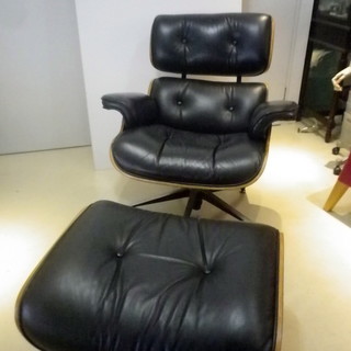 イームズ ラウンジチェア＆オットマン 本革 リプロダクト製品 【取りに