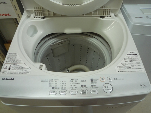 6ヶ月保証付　2013．2014年製　東芝　全自動洗濯機　AW-42SM　4.2Ｋ　新生活