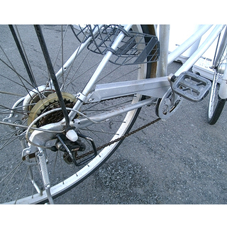 札幌【26インチ自転車④ ママチャリ】オートライト 6段変速 シルバー ...