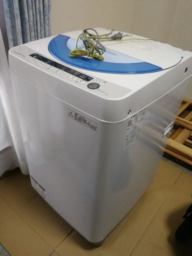 ★14年製 シャープ 簡易乾燥機能付き 全自動洗濯機 5.5kg ES-GE55P-A 愛知県引取歓迎　お湯取りおまけ付き★