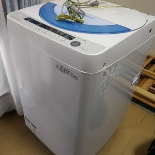 ★14年製 シャープ 簡易乾燥機能付き 全自動洗濯機 5.5kg...