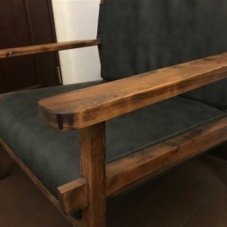 ヴィンテージ風 シングルソファ SPF材 ※ほぼ未使用