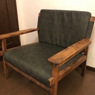 ヴィンテージ風 シングルソファ SPF材 ※ほぼ未使用