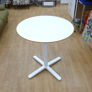 IKEA ラウンドテーブル ホワイト 直径:約70cm ナイトテ...