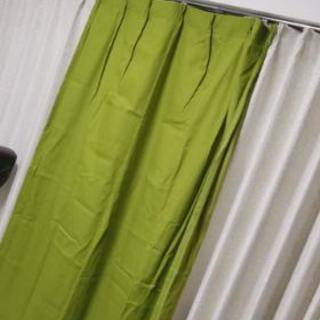 【3/31まで！】IKEA カーテン(グリーン)　190cm×1...
