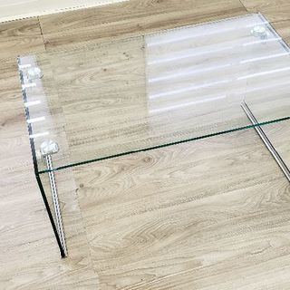 ガラス製スリムローテーブル