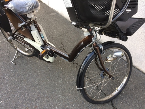 地域限定送料無料　ブリヂストン　アンジェリーノ　新基準　三人乗り　子供乗せ　茶　ギュット　キッス　神戸市　電動自転車