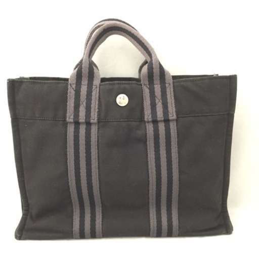 HERMES エルメス フールトゥPM 黒デニムトートバッグ
