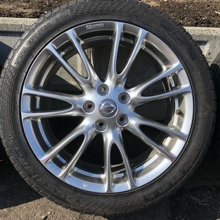 日産v36スカイライン純正18インチ ４本同サイズタイヤ付き 美品