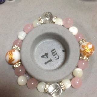 【天然石ローズクォーツ金彫四神【青龍】ホワイトオニキス/水晶】オリジナル