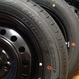 ミライース 新車外しタイヤ、ホイール4本セット 155/65R14 